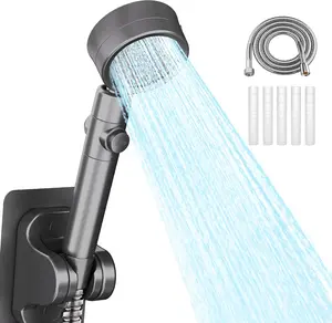 Filtered Shower Head with Handheld, High Pressure Shower Heads and 3 Spray Modes Shower Head with Filter, Filtered Shower Head with Handheld, Showerhead with ON/OFF Switch for Your Bath Showertech