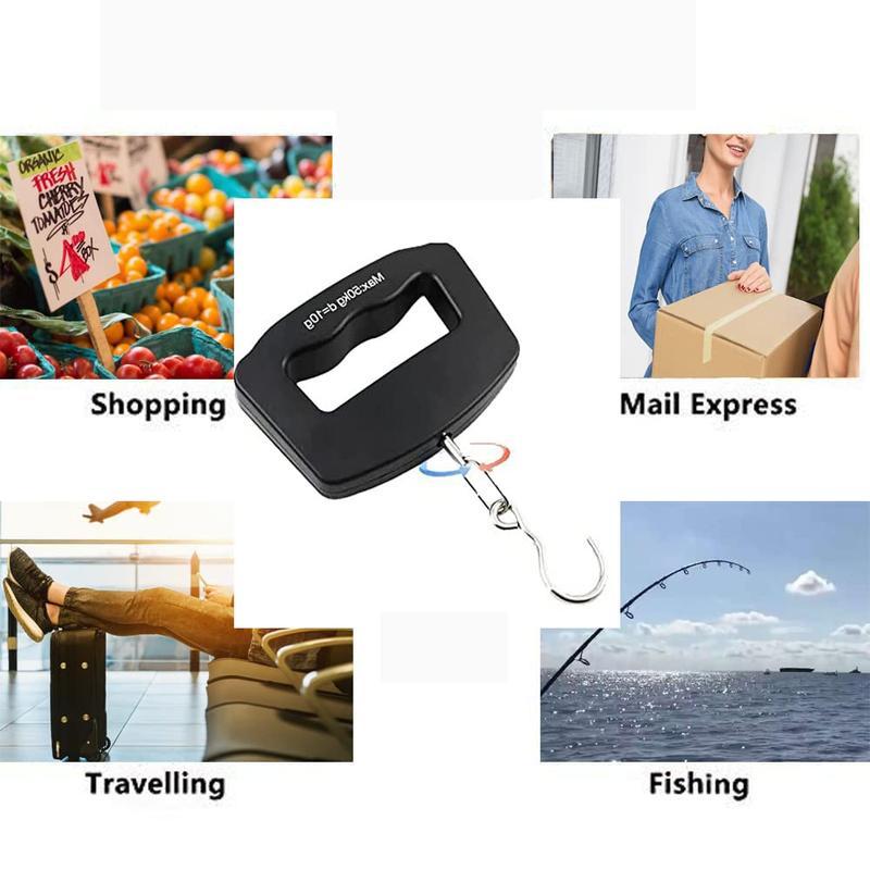 50Kg 10g Luggage Weight Scale, LCD Luggage Scale Travel Digital, Fish Scale, Home Electronic Portable Hanging Weight Hook Travel Luggage Scale