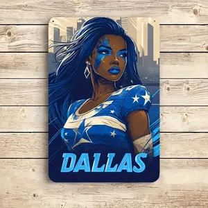Dallas Sports Fan Vintage Aluminum Sign Durable Weatherproof Rustproof Wall Art For Home Bar Club Game Room Decor 8x12 Inch With Pre Drilled Holes For Easy Hanging Wall Sculptures