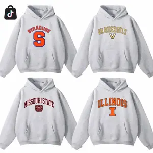 [SALE OFF 50%] Vintage College Basic Logo All Football Teams Hoodie Sport Grey, Custom Your Team  HRB
