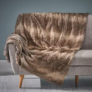 Keep warm Cozy Bliss Faux Fur Throw Blanket for Couch, Fuzzy Soft Plush Thick Bubble Blanket for Sofa Bedroom Living Room, 50 * 60 Inches