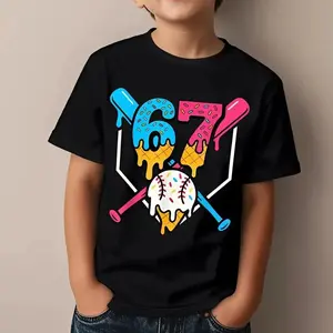 Youth & Adult Boys 67 Ice Cream Didi Didi Baseball T-Shirt, Funny Viral 67 Trend Meme Shirt, USA-Made & Printed Apparel for Son and Daughter	