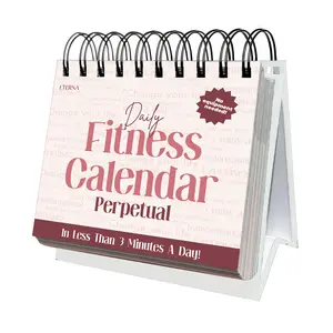 Perpetual Fitness Calendar - 365 Days of Motivation & Actionable Tips - Bright Energizing Design - Easy Display Stand - Sustainable Gift Ready - 5.75x5.25 Inches