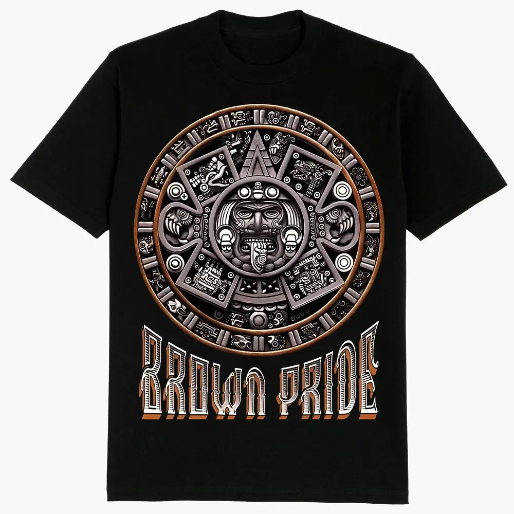 Brown Pride, Chicano Clothing, Chicana Art, Cholo Chola outfit Cotton Fabric Menswear Casual, Streetwear hoodie T-Shirt S-3XL