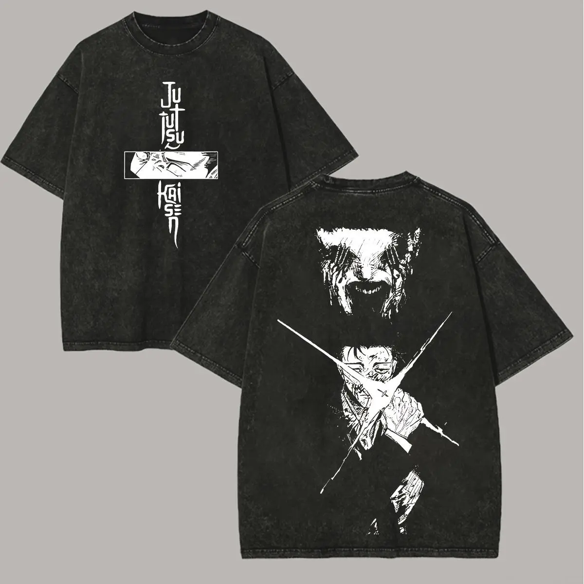 Men's Vintage Graphic Print Short-Sleeve T-Shirt - Washed Cotton Menswear Top, Round Neck Festive Casual Streetwear for All Seasons