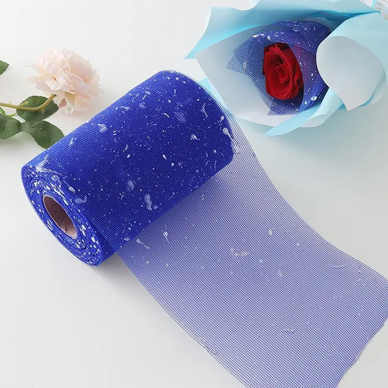 Solid Color Mesh Glitter Trim Ribbon, 3 Counts/set DIY Flower Bouquet Wrapping Ribbon, Gift Wrapping Supplies for Flower Shop, Wedding, Birthday, Party
