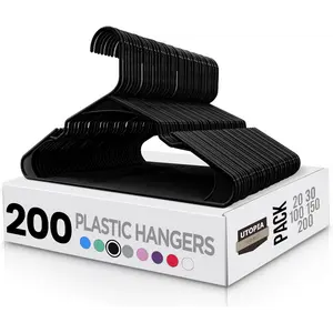 Plastic Hangers 50 Pack - Perfect Space Saving Clothes Hanger - Durable and Strong Closet Organizers and Storage Makes It Ideal Dorm Room Essentials for Girls or Guys (White)