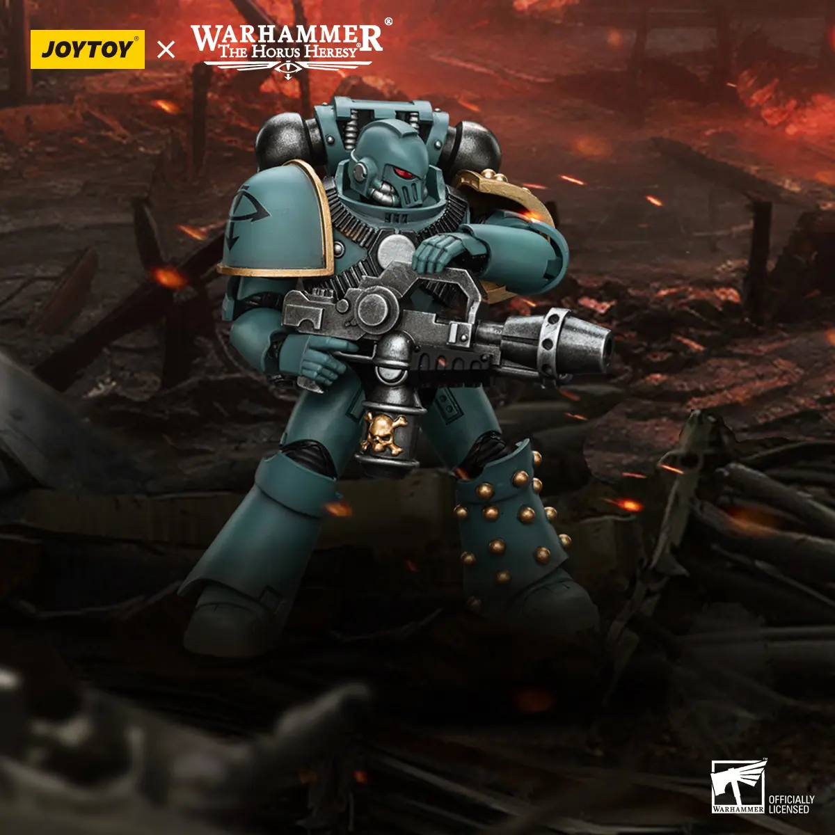 JOYTOY Warhammer 40K Sons of Horus MKIV Tactical Squad Legionary with Flamer 1/18 collectible figurines,resin figures,resin figure,pvc figure,collectible action figure,figurine collectibles,die-cast figure,limited edition,new,Warhammer40K,JOYTOY