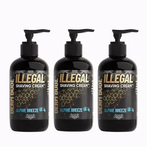 Derm Dude Illegal Shave Cream for Men, 3 Pack, Alpine Breeze Scent