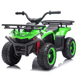 24V 80W*2 Electronic Kids Ride On ATV W/Off-Road Vehicle,Anti-Slip Tires,Crash Bars,Front and rear Storage Racks,Power display,LED Headlights&Bluetooth,High-power System for Kids,Recommend age:3-5 slow start