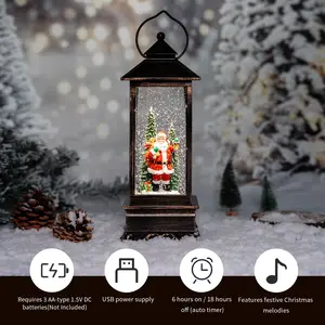 Vintage Santa Lantern with LED Light - Festive Centerpiece for Home, Tabletop & Mantelpiece - Perfect Xmas Gift Idea - Christmas Decorations  hauls christma haul christmas haul very poor