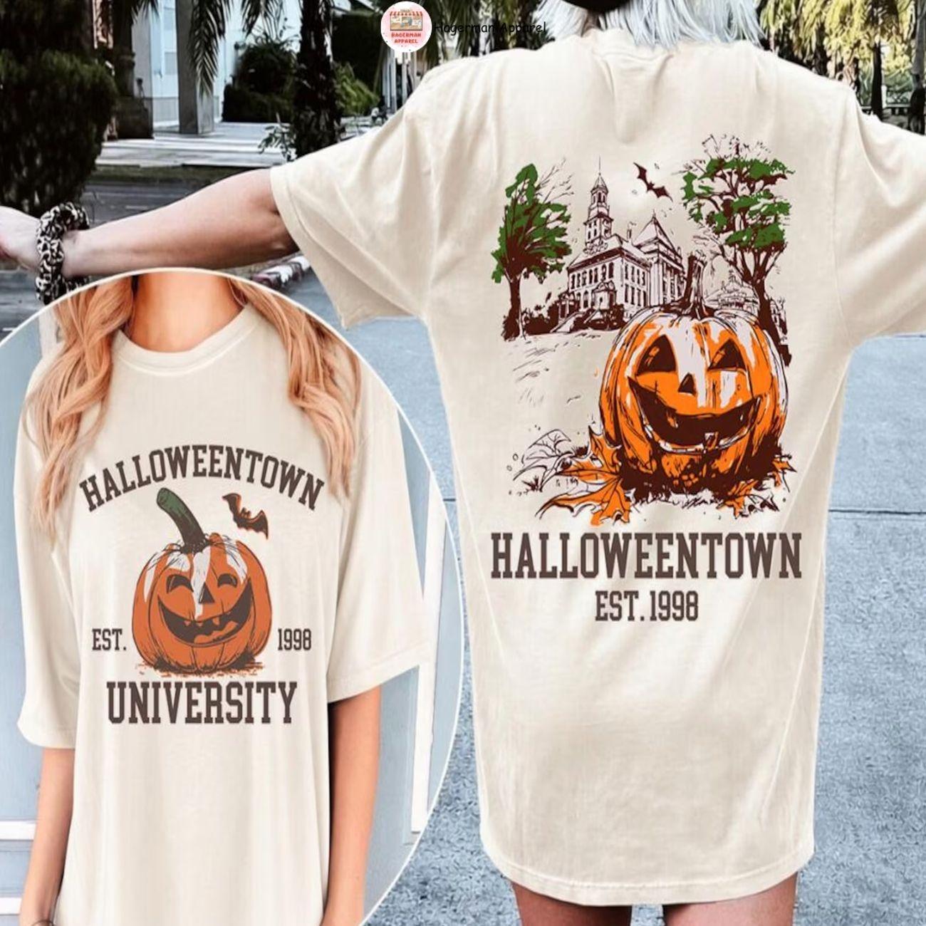 Halloweentown University Comfort Colors Shirt, Halloween 1998 Tee, Vintage Fall Graphic, Spooky Movie Tee, Pumpkin College Gift. Casual Top