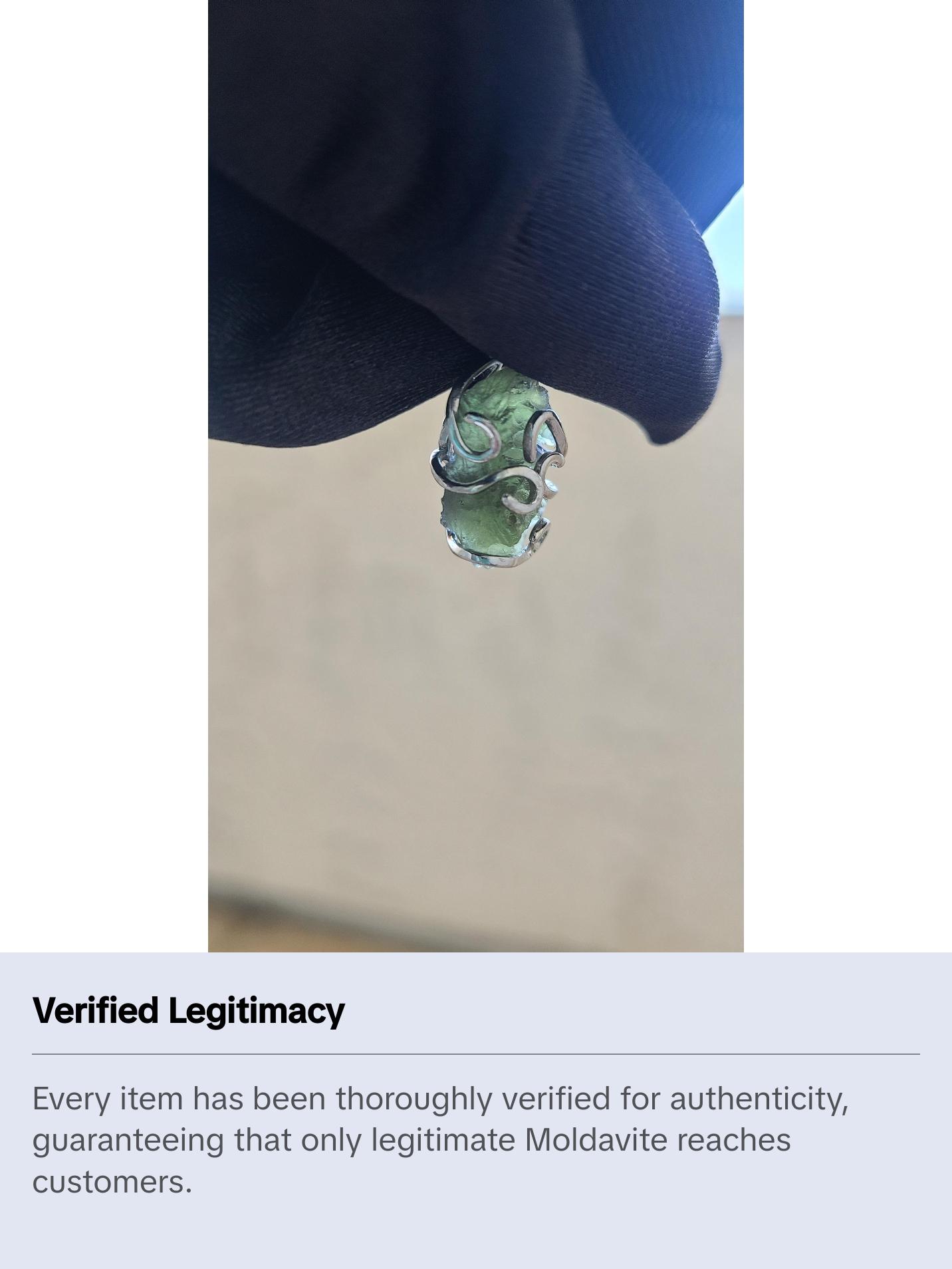 3.30g Rough Moldavite in Sterling Silver