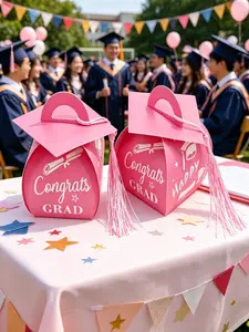 10pcs Graduation Cap Favor Boxes, Congrats Grad Candy Gift Boxes with Tassel, Graduation Party Treat Boxes, Graduation Ceremony Favor Containers