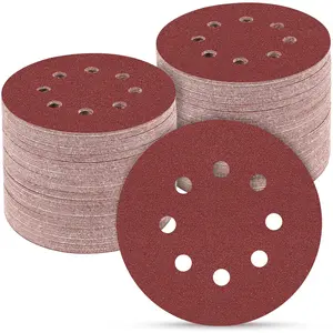 5-inch sandpaper disc, round Velcro sandpaper, suitable for random track sanders, grit sizes 60, 80, 120, 150, 240, 320, 400, and 600 mesh combinations.