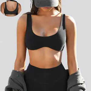Women's Sports Bra Yoga Top Fitness Running Quick-Dry Stretch Tight-Fitting Workout Clothing for Active Lifestyle Polyamide Nylon