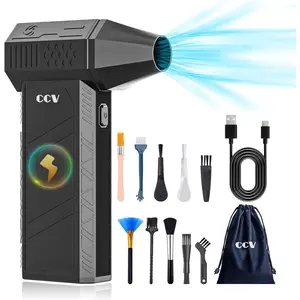 CCV Compressed Air Duster - 150000RPM Air Duster for Keyboard&PC 3 Gears Jet Dry Blower Air Blower for Car and Home (F33-BLACK)