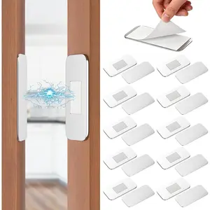 10 Pack No Drill Cabinet  Catch,  Ultrathin Cabinet Door  with  Adhesive for Quiet Closure, Invisible Drawer  Latch for Bathroom Vanities, Desks, Closets,  Doors