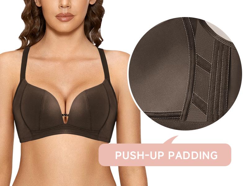 WMBras Women's Inbarely Triangle Bralette Plunge Unlined Seamless Bra No Underwire Sexy Comfortable Everyday