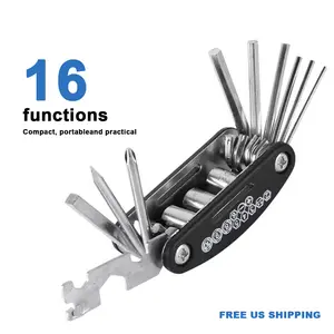[Summervibes] 16-In-1 Foldable Multi-Tool Kit with Compact Design, Foldable Grip, Hex Bits, Portable for Bike Repair & DIY Projects