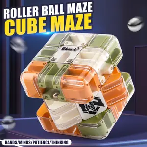 Magic Labyrinth 2-in-1 Cube - A 3D Rolling Ball Maze Puzzle & Twistable Challenge Block, Stimulates Brain Logic, Improves Concentration, Great for Stress Relief & Anxiety Fidgeting, Cool STEM Toy Gift for Kids, Teens, Students, and Adults Who Love Brain