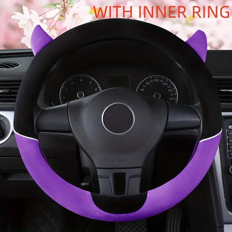 New Little Devil Universal Fit Car Steering Wheel Inner Ring Insert - Premium Auto Accessory, Breathable Sweat-Absorbing, Non-Slip, Comfortable, Less Clammy Hands, Stay in Control, Car Interior Kit