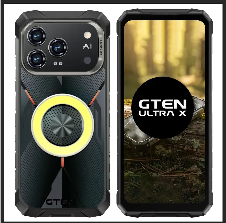 GTEN ULTRA X NEO 5G Rugged Android Device, Waterproof Smartphone with Camera, Screen, Portable Walkie-Talkie Radio v1, USB Charger Cable, Worldwide Coverage, Private Channel, Fusion Community, Wi-Fi, Global LTE Cellular, Bluetooth, Earphones, Manual, NFC