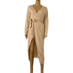 MICAS BRAND M,Casual Long Sleeve sexy dress  Medium size ,color Beige