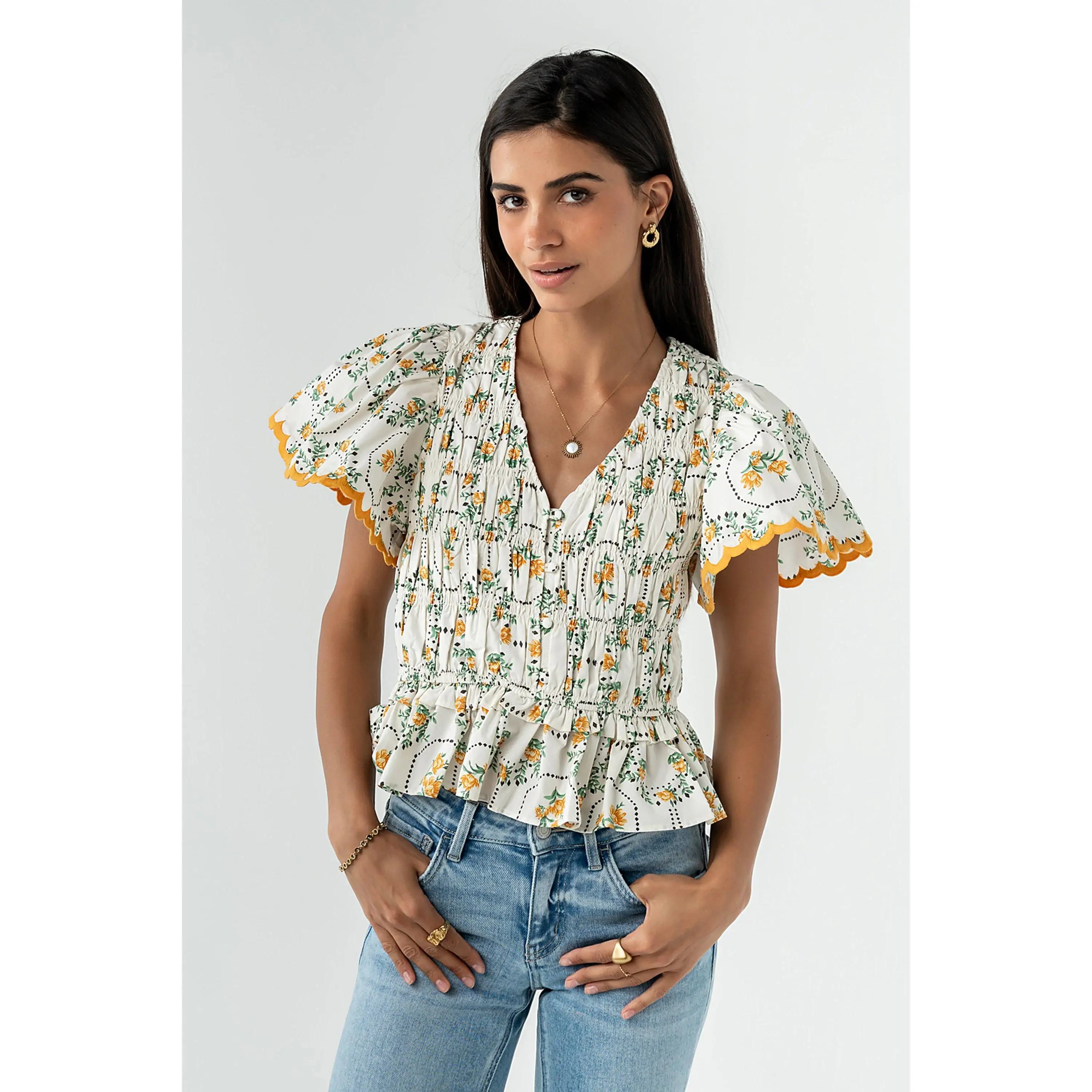 Rusty Smocked Blouse - FINAL SALE