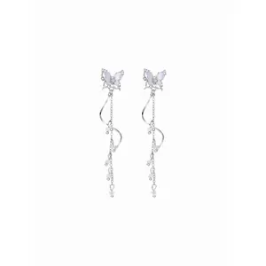 Cider BUTTERFLY & BEADED DROP EARRINGS