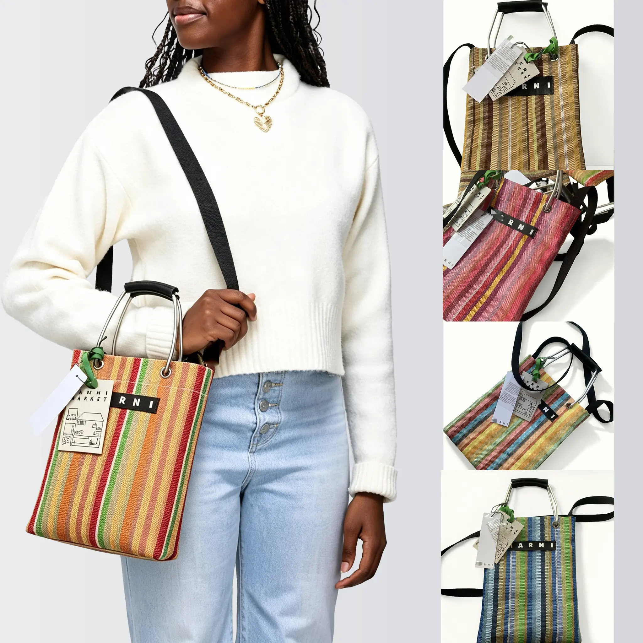 Women's Woven Tote Bag – A zippered woven shoulder/crossbody bag; a youthful, summery beach accessory and a stylish gift for women. Versatile as a crossbody, beach bag, or woven shoulder tote; features a stylish summer rattan-weave design.