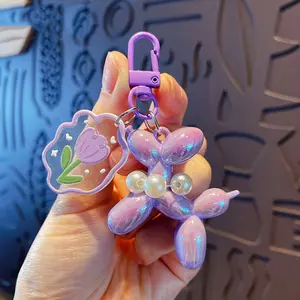 Car Key Chain Creative Cute Car Key Chain For Men Women Perfect Gifts For Friends Floral Pattern Keychain