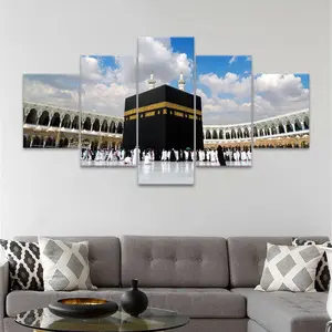 Architectural Landscape Pattern Canvas Unframed Painting, 5 Counts/set Modern Wall Art Poster, Wall Art Decor for Home Living Room Bedroom Office, Ornaments, Modern Home Decoration