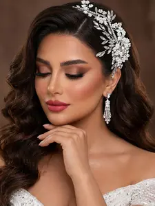 Elegant Rhinestone Hair Clip for Women, Versatile Wedding Bridal Headpiece, Perfect for Festive Parties and Events