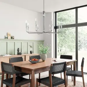 Modway Rekindle 8-Light Chandelier in Polished Nickel