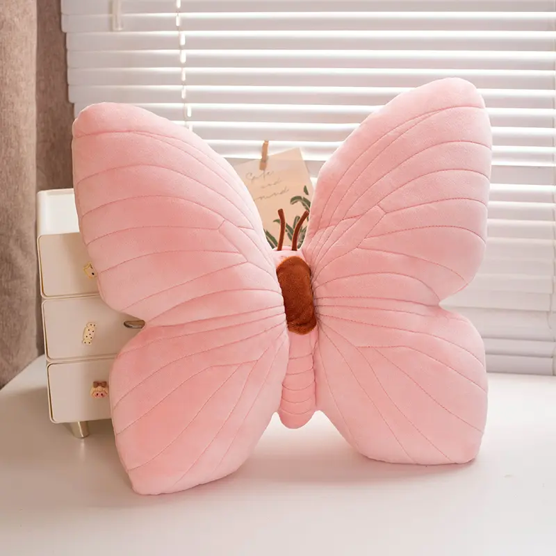 Stuffed Butterfly-Shaped Spring Fabric Throw Pillow, Soft Comfortable Cushions for Sofa, Elegant Home Bedroom Decorative Cushion