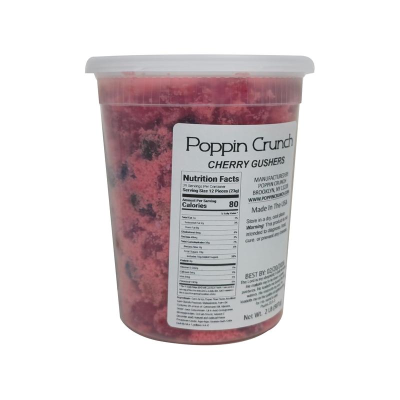 HOT - Poppin Crunch Cherry Flavored Gushers Candy Snacks 1-2 LBS - Choice of Sweet or Sour Bonbon Candies Corn Sugar (5 Ounces, Sour)