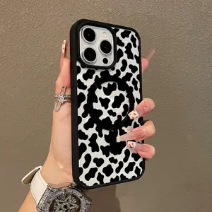 Multi-Functional Magnetic Case for iPhone11/12/13/14/15/16/promax Black and white spots MagSafe Ready, Anti-Fall,Ultra-Thin Design | Perfect for Everyday Use