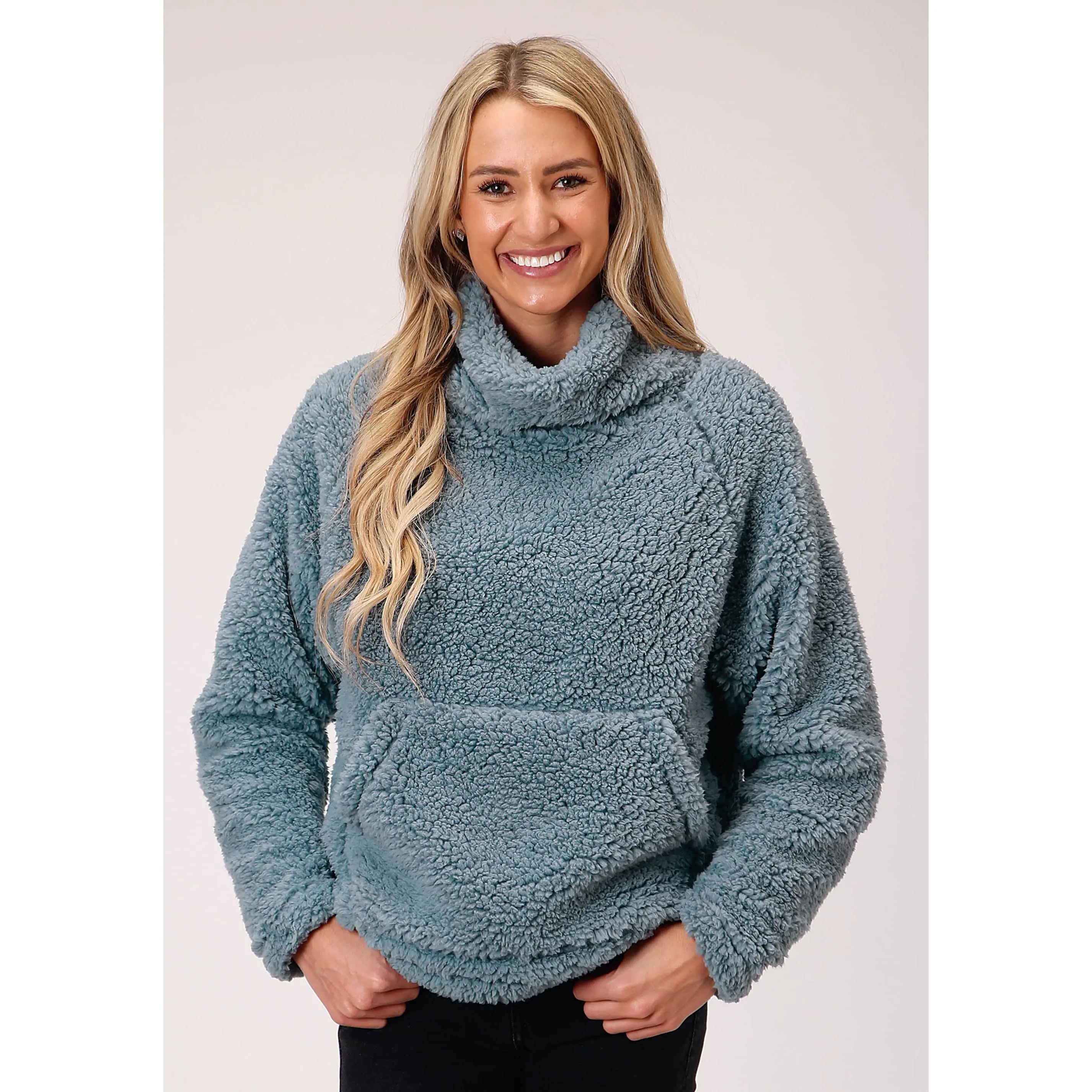 Womens Steel Blue Polar Fleece Pullover