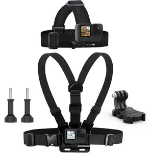 Head Mount Strap Chest Mount Harness Chesty Kit Compatible with GoPro Hero 13, 12, 11, 10, 9, 8, 7, 6, 5, 4, Session, 3+, 3, 2, 1, Hero (2018), Fusion, Max, DJI Osmo Action Cameras