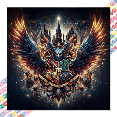 1 set of DIY diamond painting kit, 5D diamond art kit, DIY decoration magic badge, eagle, castle. Mosaic, diamond art, DIY art home decoration, Handicraft, Diy Diamond Arts, Diamond Art Tools