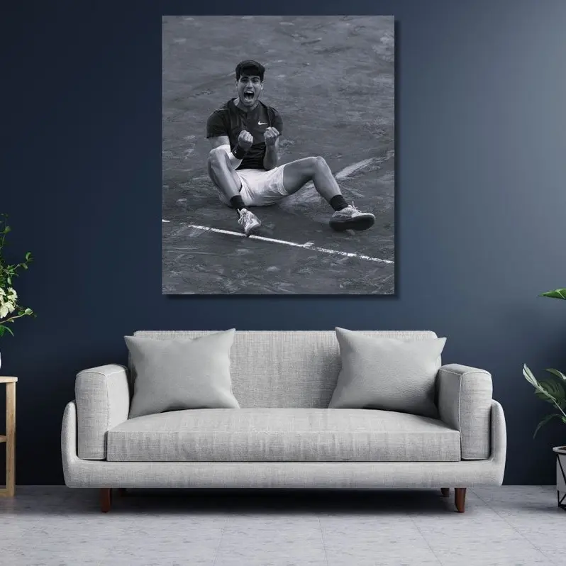 Carlos Alcaraz poster Wall Art, Carlos Alcaraz Poster, Carlos Alcaraz Tennis Poster, Extra Large Wall Art, Living Room Wall Decor, Ready To Hang