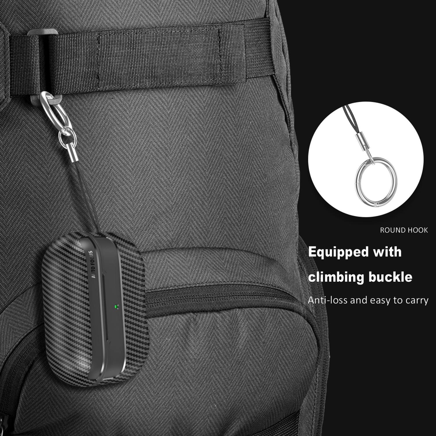 Carbon Fiber Texture Military Shockproof Case for AirPods Pro 3/2/1 & AirPods 4/3/2/1 with Carabiner Protective Cover