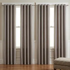 Buy 1 Get 4 Panels | Linen Blackout Curtains Summer Style,Thermal Insulated Light Blocking Drapes Metal Grommet Easy Hang Privacy Window Curtains for Office，Bedroom，Living room，Home All Season