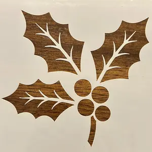 Holly and Berries 10 MIL Mylar Reusable Painting Stencil for America Festive Designs Durable and Reusable for Easy Festive Artwork