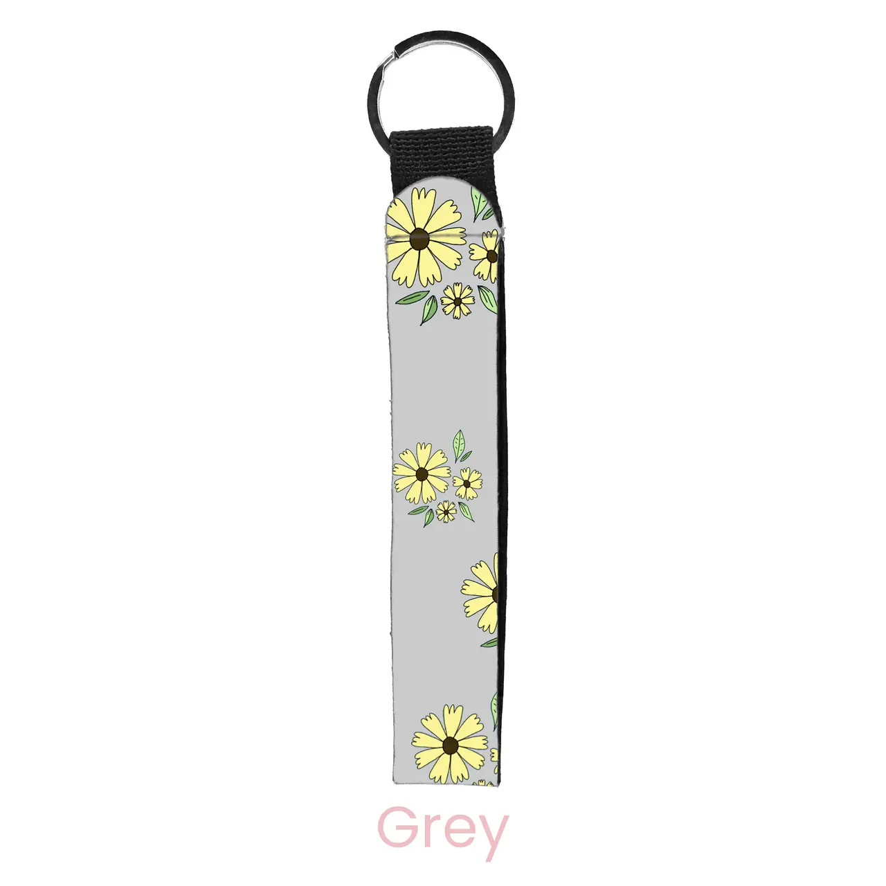 abbyrose Flower Patch Wristlet Key Chain Grey