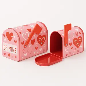 Valentine's Day Mini Tin Mailbox with Heart Design Valentine's Day Mini Tin Mailbox with Heart Design