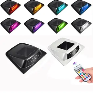 Solar Powered RGB Cab Lights for Trucks & SUVs, 2026 New No-Drill Strobe Light with Remote Control & Vibration, Ideal for RVs and Outdoor Adventures
