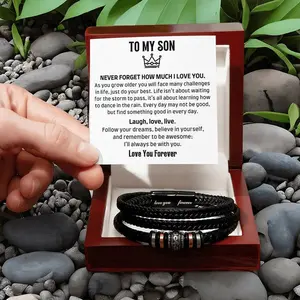To My Son Bracelet, Gifts from Mom Dad, Graduation Gift For Son, Christmas Gift From Parents Stainless Steel Beads Premium Quality Soft Touch Box