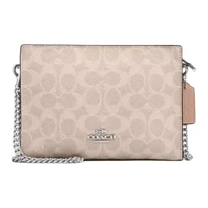 COACH Slim Crossbody 19 with Logo Print and Zipper Closure in Coated Canvas for Women